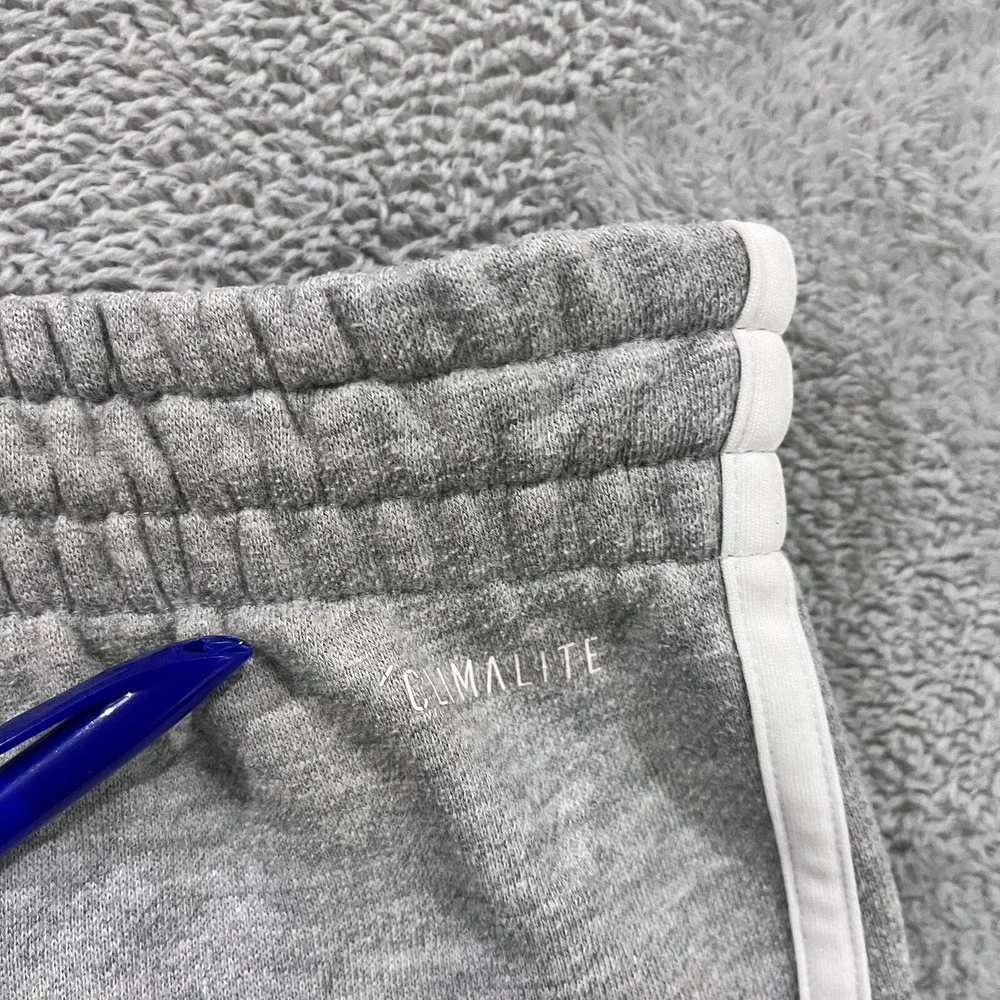 Adidas Climalite Sweatpants Mens XL Gray Running White‎ Stripes Y2K Tapered